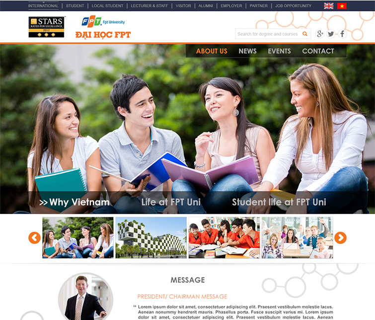 Thiết kế website giáo dục - Trường đại học