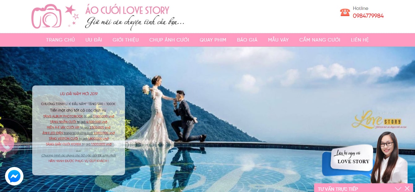 Thiết kế website ảnh viện áo cưới đẹp lung linh tại TP.HCM