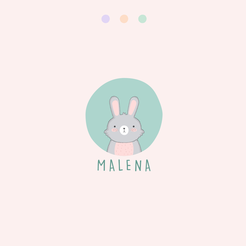 Mẫu thiết kế logo màu pastel hình thỏ